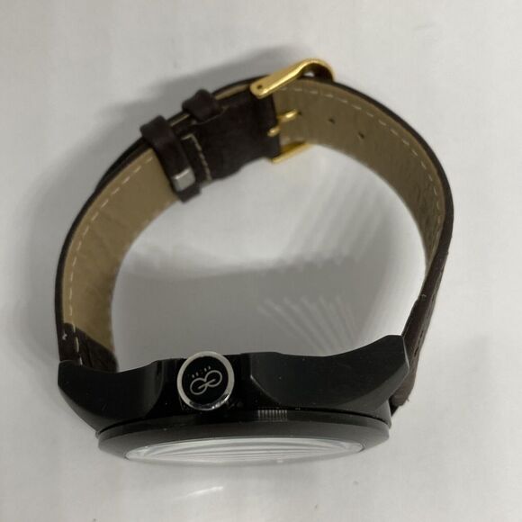 Eleven Eleven Unisex Brown Leather Analog Camo Dial Quartz Wrist Watch LJ439 - Picture 8 of 12